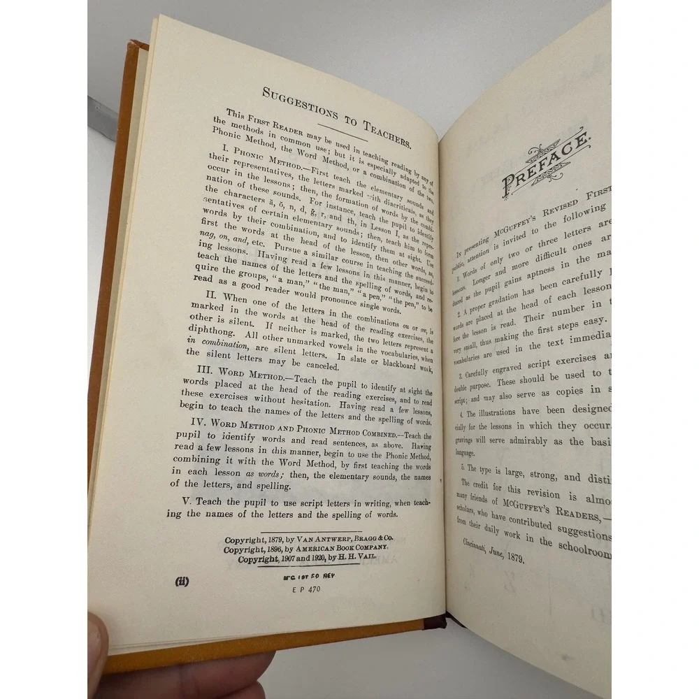 McGuffey's First Eclectic Reader Revised Edition Hardcover American Book Company